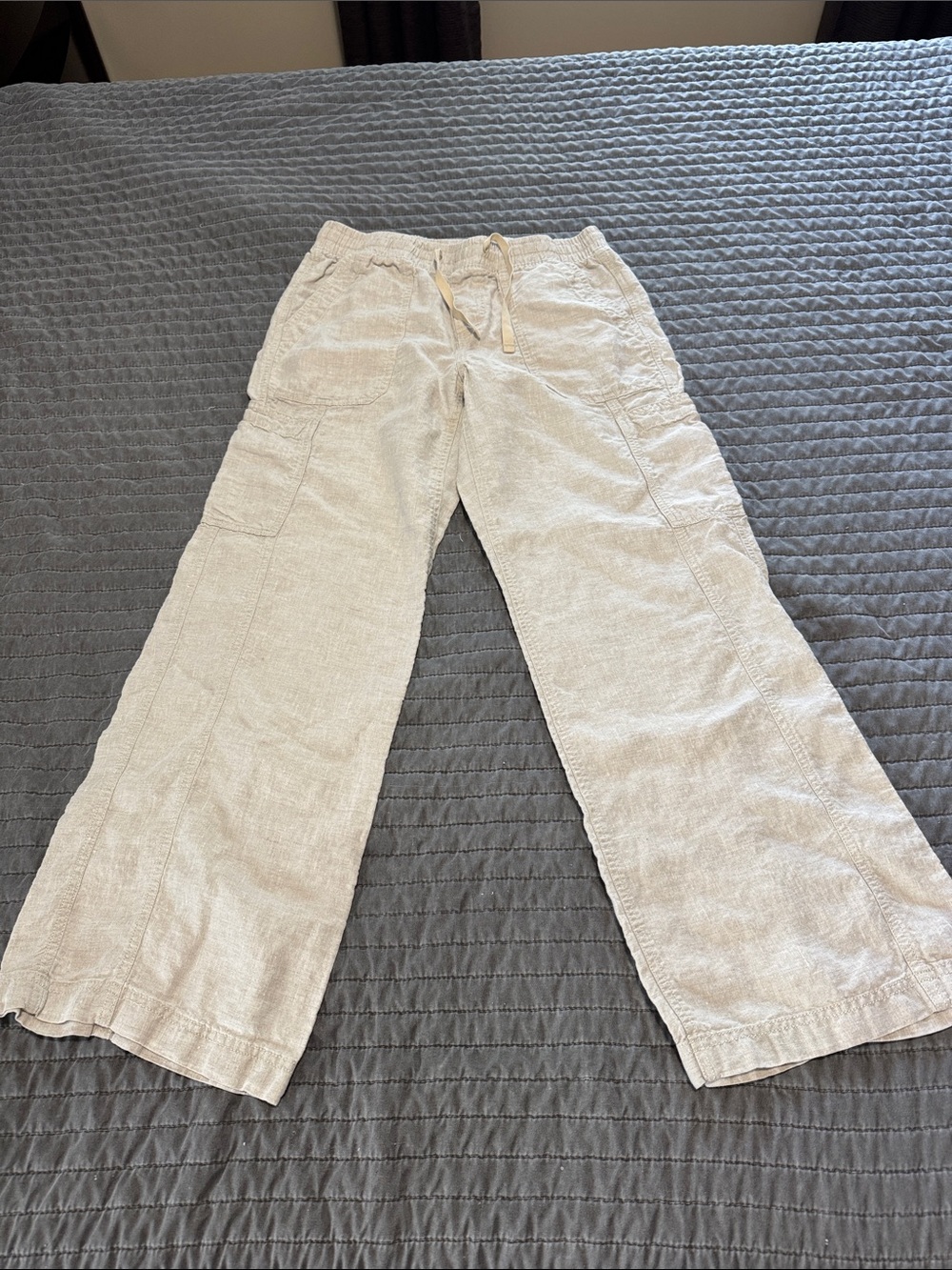 LLBean Linen Wide Leg Pants size 6